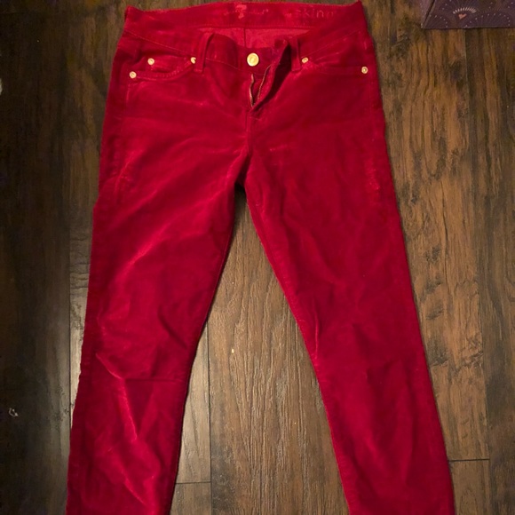 7 for all mankind red jeans